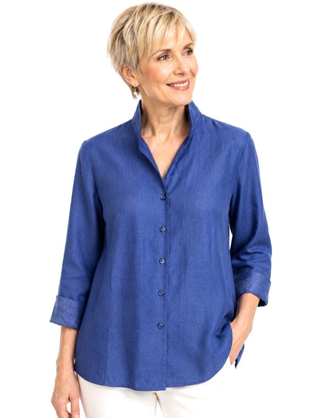 Talbots Blue 100% Cotton Shirt Jacket
